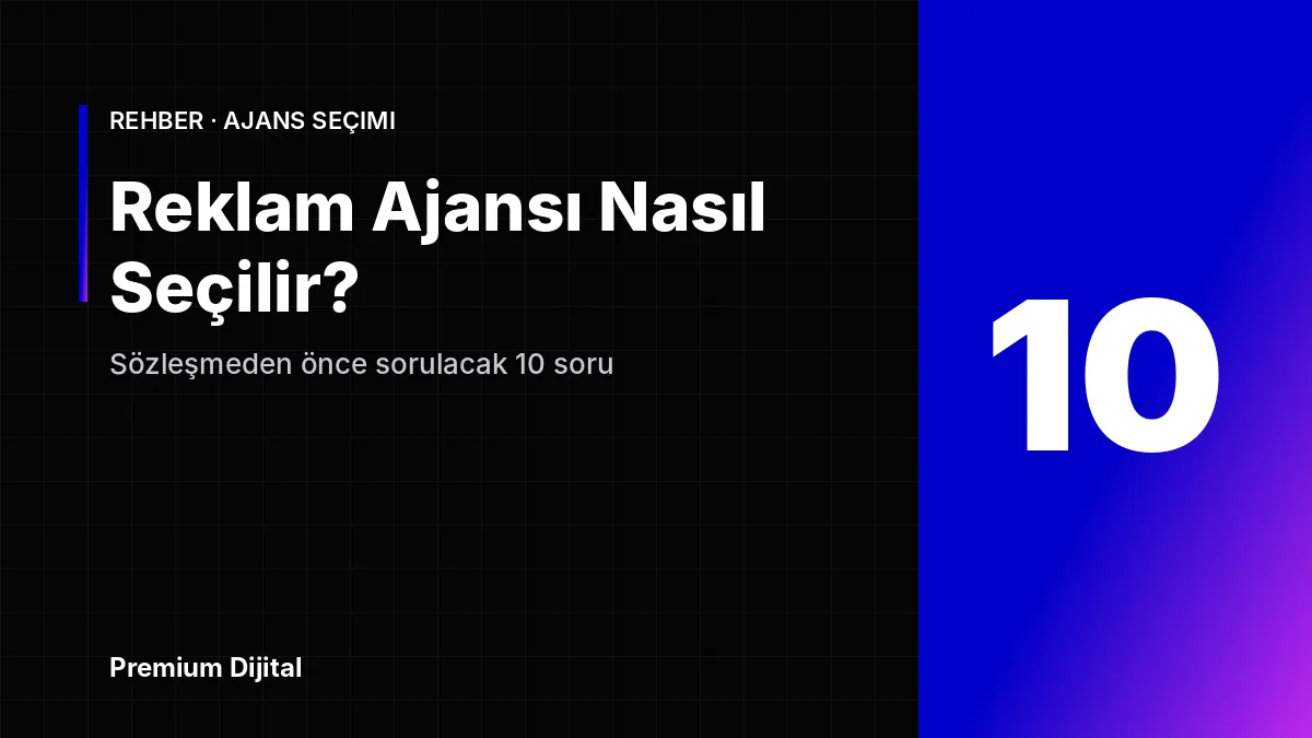 Reklam Ajansı Nasıl Seçilir? Sözleşmeden Önce Sorulacak 10 Soru