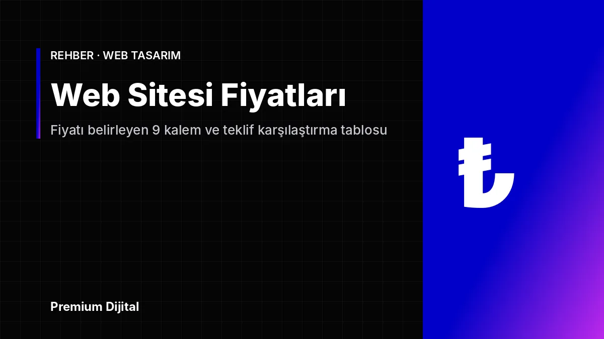 Web Sitesi Fiyatları: Bütçeye Göre Seçenekler ve 9 Fiyat Kalemi